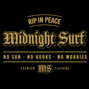 Midnight Surf Golden Gothic T-shirt Design