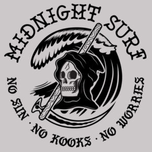 Midnight Surf Grim Reaper  - Mens Stencil Hoodie Design