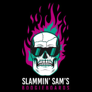 Slammin' Sam's Boogieboards Skull On Fire (Neon)  - Mens Staple T shirt Design